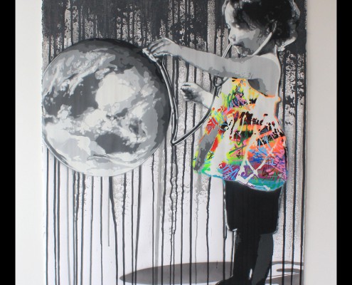 kurar-Save my world 6-8 original all hand made stencil on paper 300G 100x70