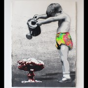 kurar-Somebody to save People 7-8 original all hand made stencil on paper 300G 55x76