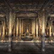 christian voigt - Shwe Nandow Monastery H 146 cm x B 224 cm Edition 12 Distance Frame, Tulip Wood, Black